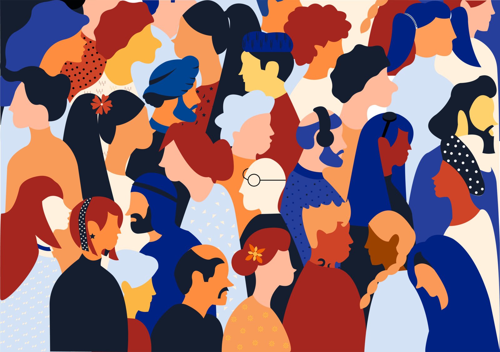Illustration of diverse people for the BIP UPEC Cultural and emotional diversity